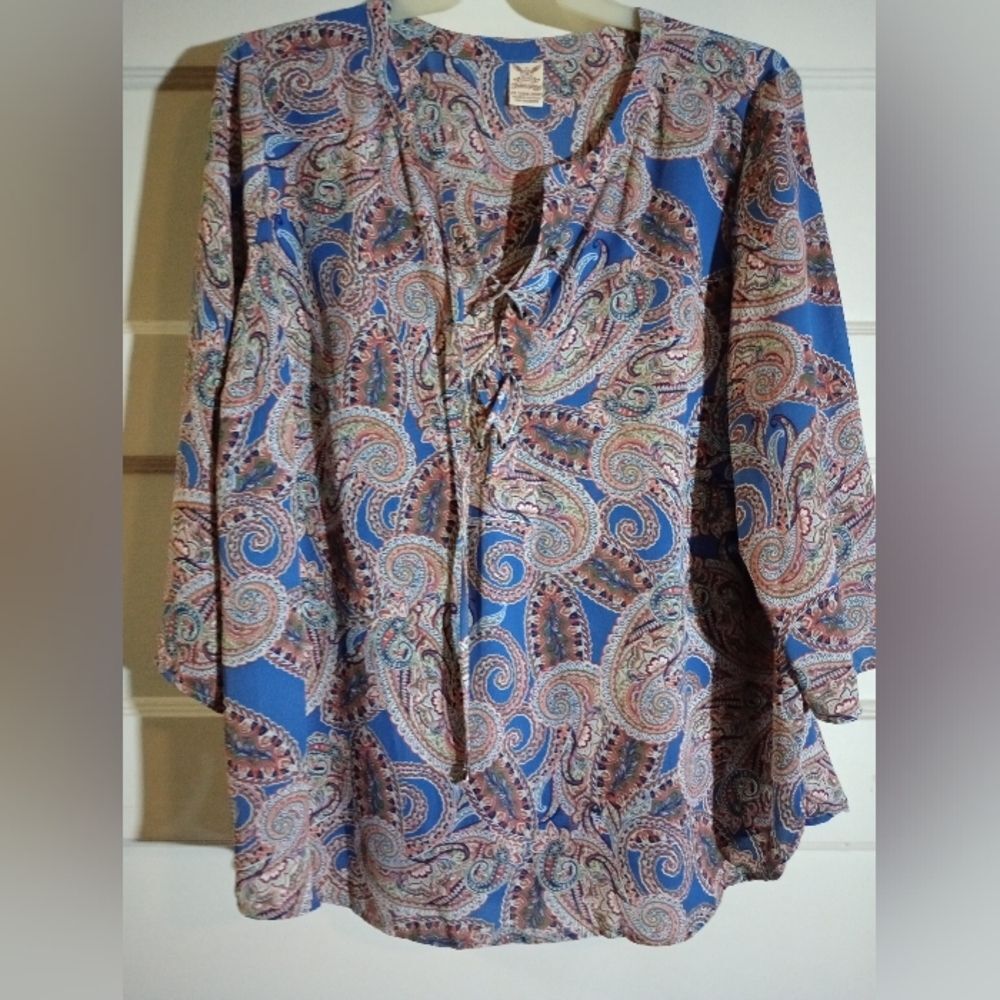 Faded Glory 2XL Bohemian style women's top (Rox453)